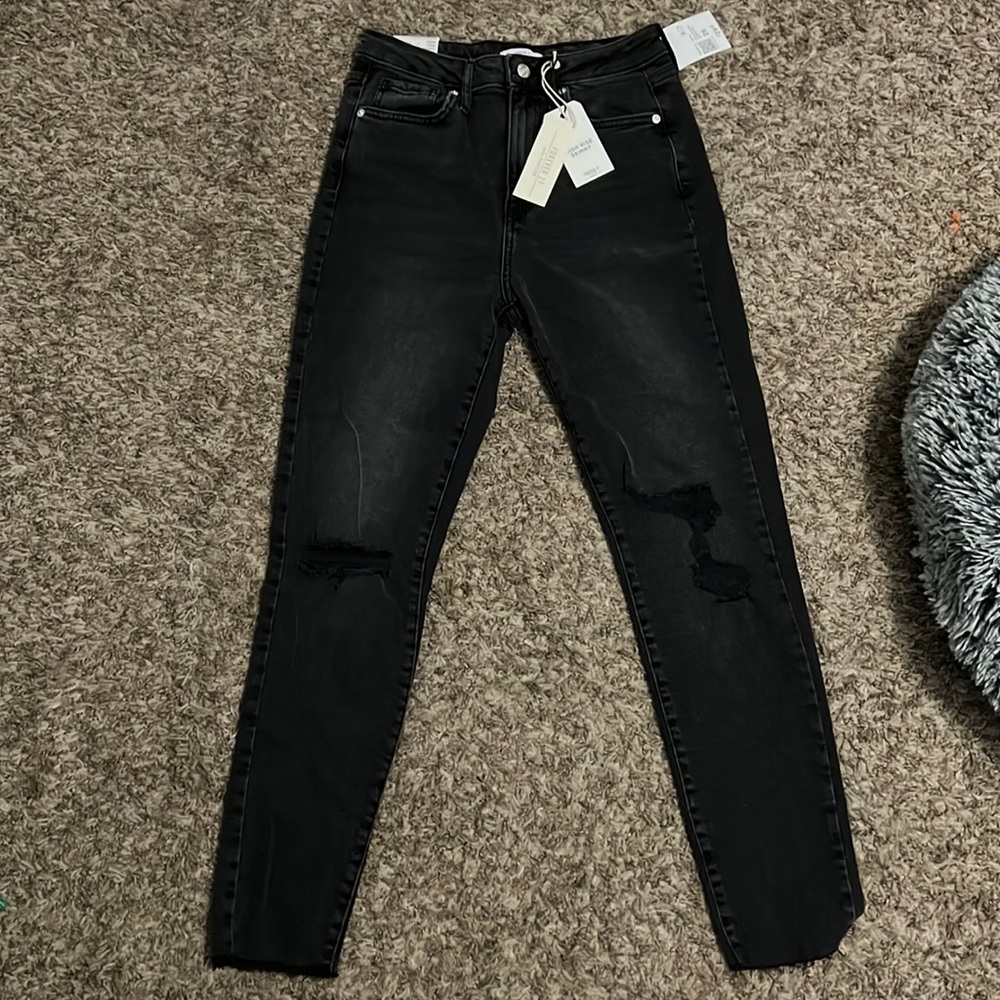 Forever 21- high rise skinny washed black